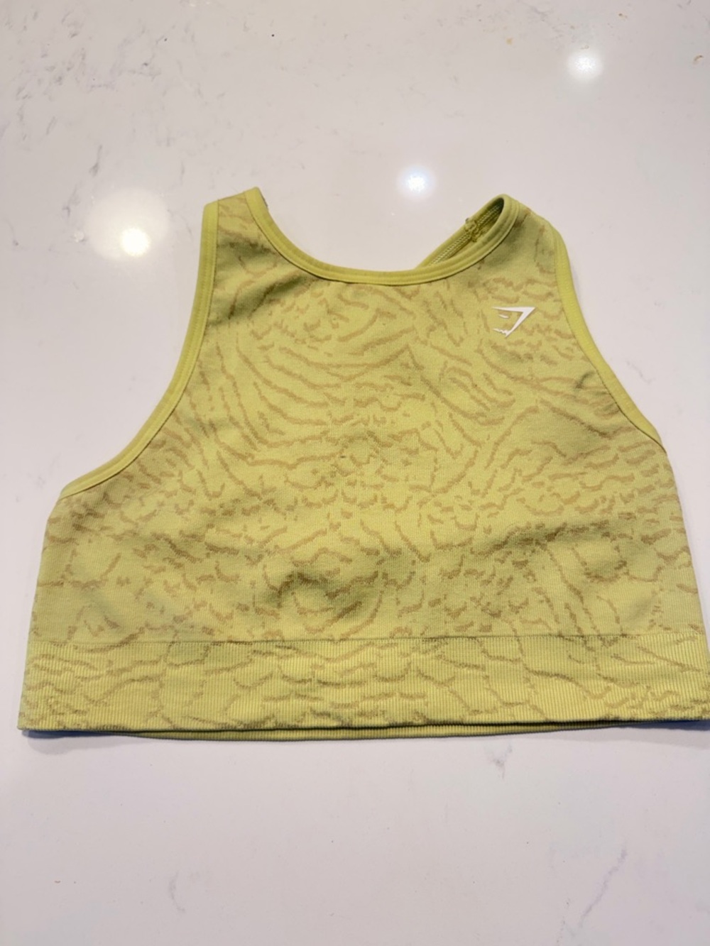adidas Light Yellow Seamless Sports Bra with Subtle Texture